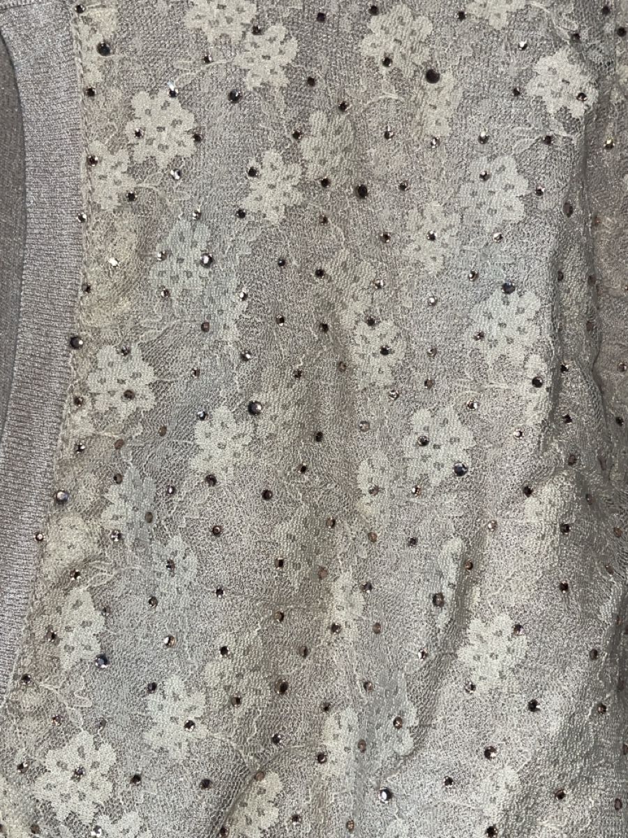 Top: Gilet beige dentelle strass, taille S – Usato da Genève venduto da y517390 3