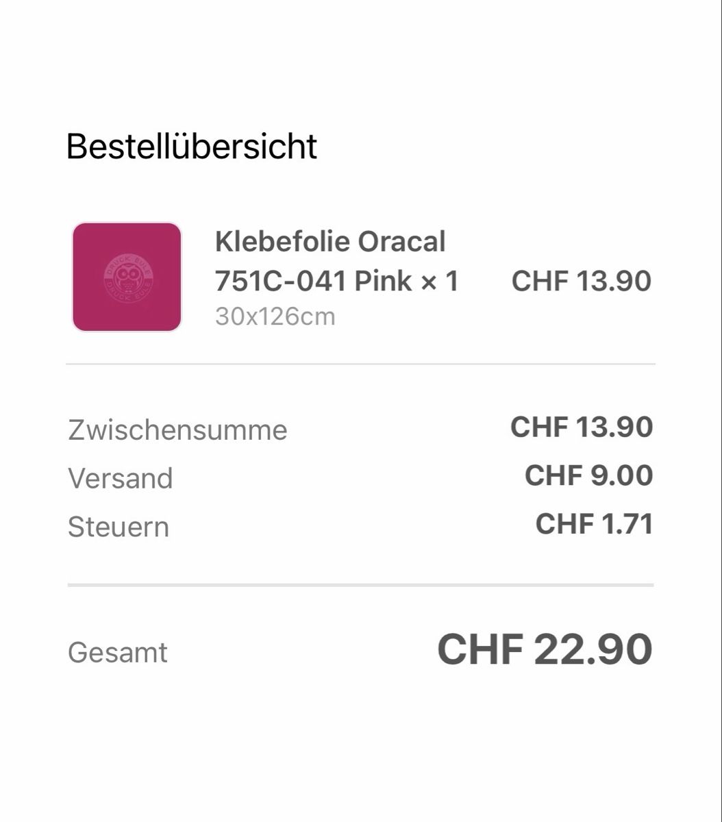 Sonstige Dekorationen & Accessoires: Klebefolie Oracal 751C - Pink – Neu und originalverpackt aus Burgdorf von nib_zf7z 2