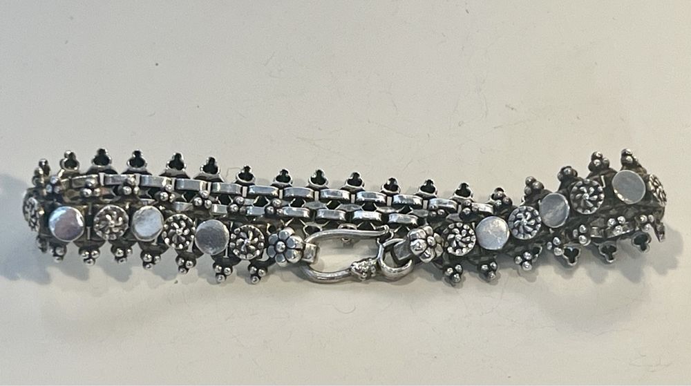 Bracelet Ancien En Argent 925 Poinçonné - Bijou Vintage Occasion, Très Bon état