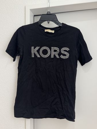 Schwarzes Michael Kors T-Shirt mit Strass, Grösse XS