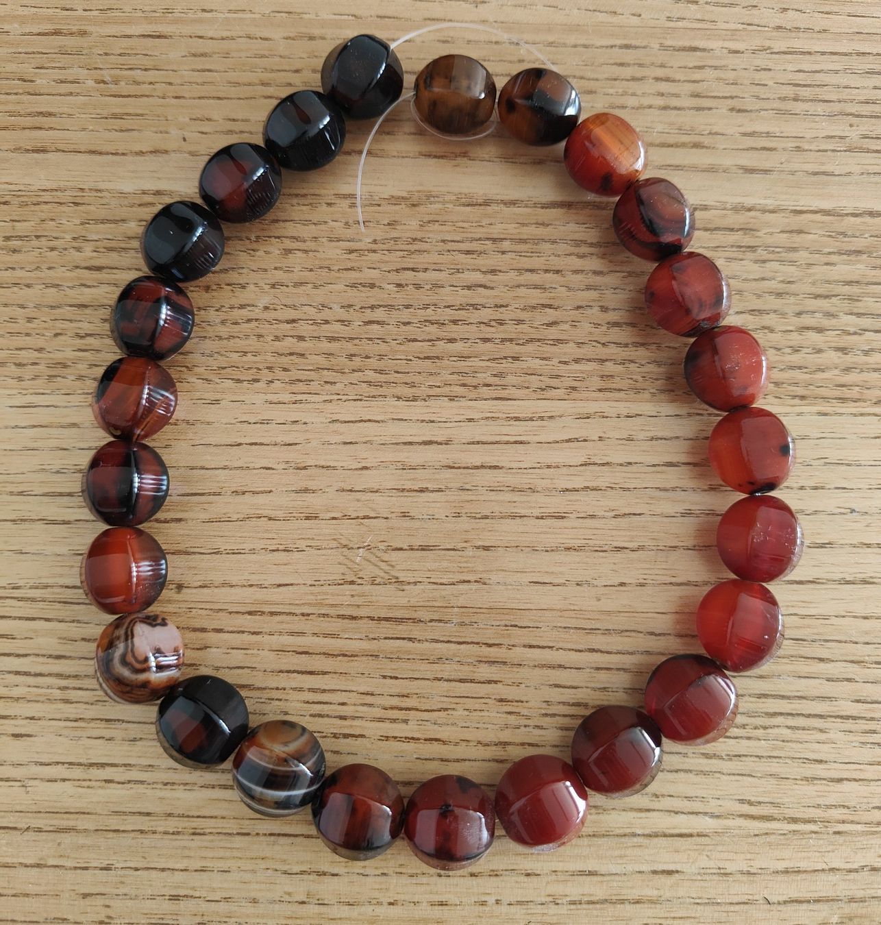 Pietre preziose: Buntachat, sechseckige Beads, ca. 14.5mm, Strang – Nuovo e nell'imballaggio originale da Rümlang venduto da 21f