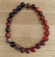 Buntachat, sechseckige Beads, ca. 14.5mm, Strang