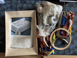 Stick Konvolut Garn wolle sticken Rahmen Anleitungen