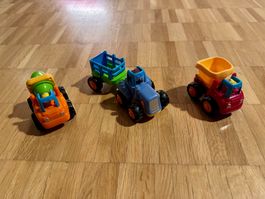 Bunte Kleinkind-Autos Set – 3 Fahrzeuge – Schwungrad