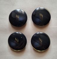 4 Stück Knöpfe, Schwarz - Blau, 35 mm.