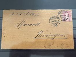 Brief Sitzende Helvetia, Neumünster-Weinigen, 1874