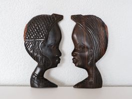 Afrikanische Schnitzerei - Ebenholz - Skulptur - Portraits