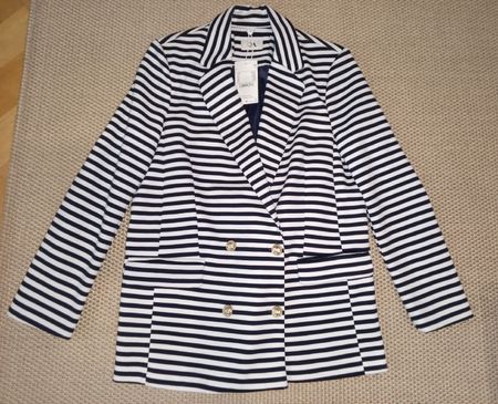 Blazer veste C&A neuf avec étiquette raye bleu marine blanc