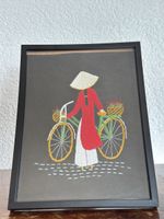 Gerahmtes Stickbild aus Asien  Vintage