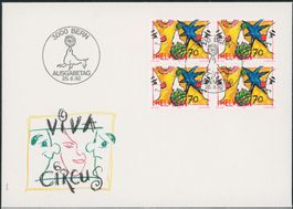 1992 - Zirkuswelt - Abart - Ersttagsbrief FDC U4 ET