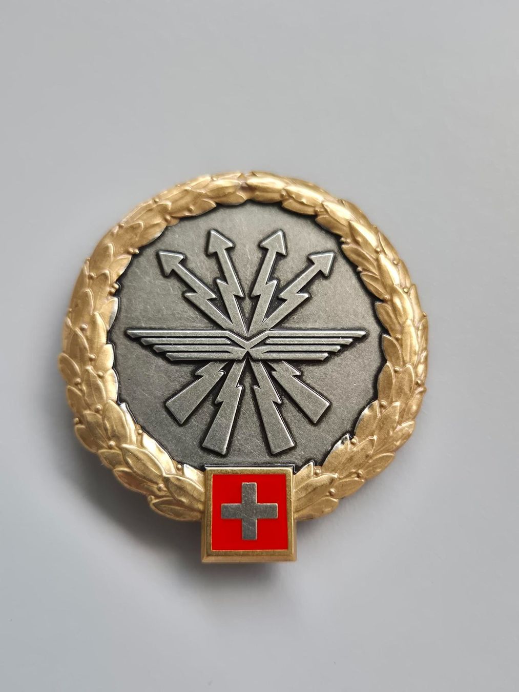 Schweizer Armee Placchette & Badge: Lehrverband Führungsunterstützung LVb FU 30 Béretemblem – Nuovo (secondo la descrizione) da Rüti ZH venduto da pep_l9zp