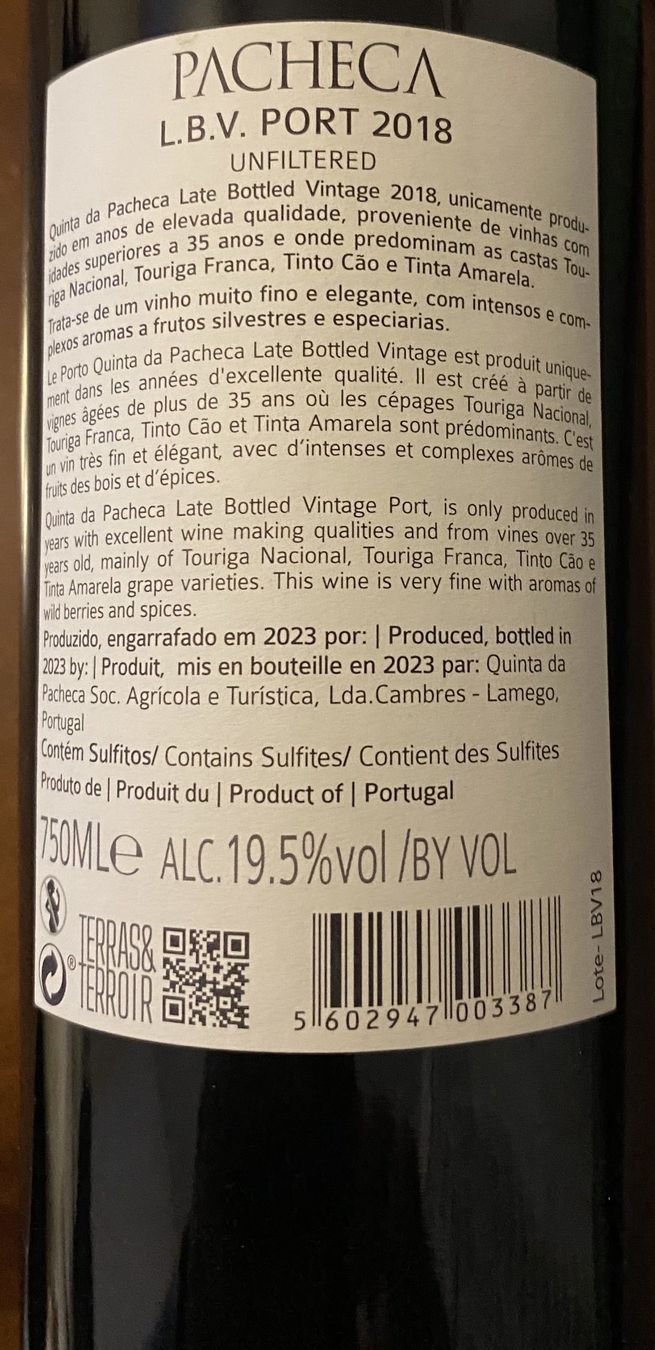 Vino: Quinta da Pacheca LBV Porto 2018 – Nuovo (secondo la descrizione) da Cully venduto da Forninho 2