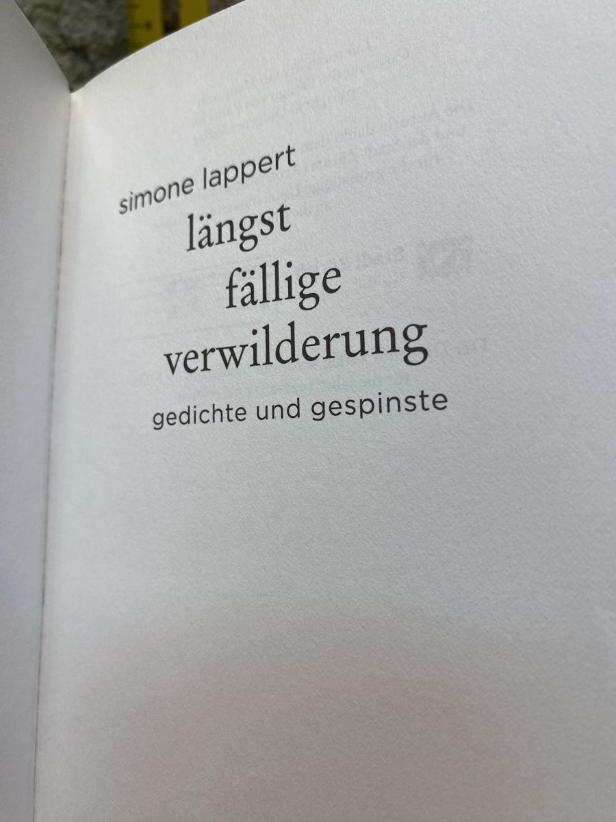 Libri: Buch - Simone Lappert - längst fällige verwilderung – Usato da St.Gallen venduto da kingsamas 6