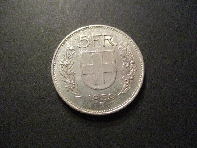 Tutti le monete: 5.- Fr 1939  Superbe pièce  Superbe qualité – Usato da Lovens venduto da Jelmi