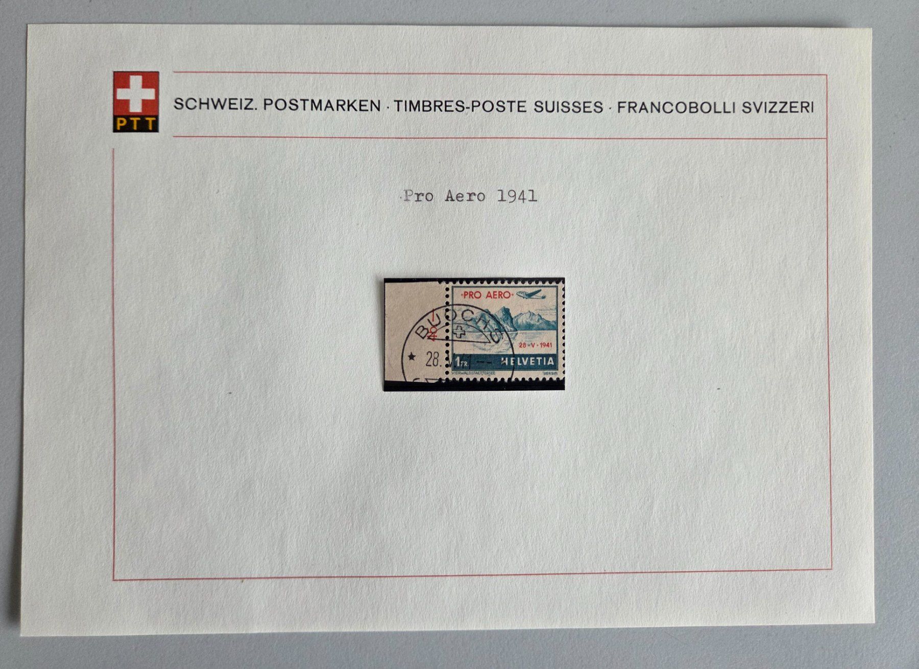 Alle Briefmarken: Schweizer Briefmarke Pro Aero 1941 - Top! – Gebraucht aus Luzern von Kartenansicht