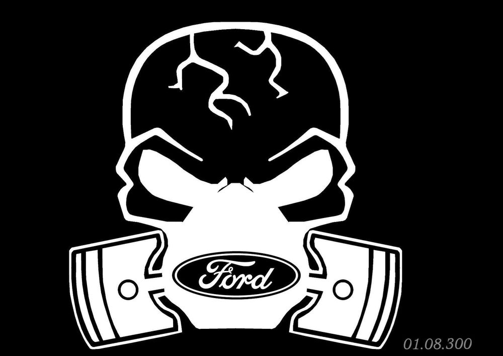 Auto Aufkleber Totenkopf Ford