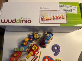 Wuddinio Geburtstagszug aus Holz mit Zahlen bunt