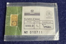 Goldbarren Schweizer Volksbank 1g Feingold 999.9 