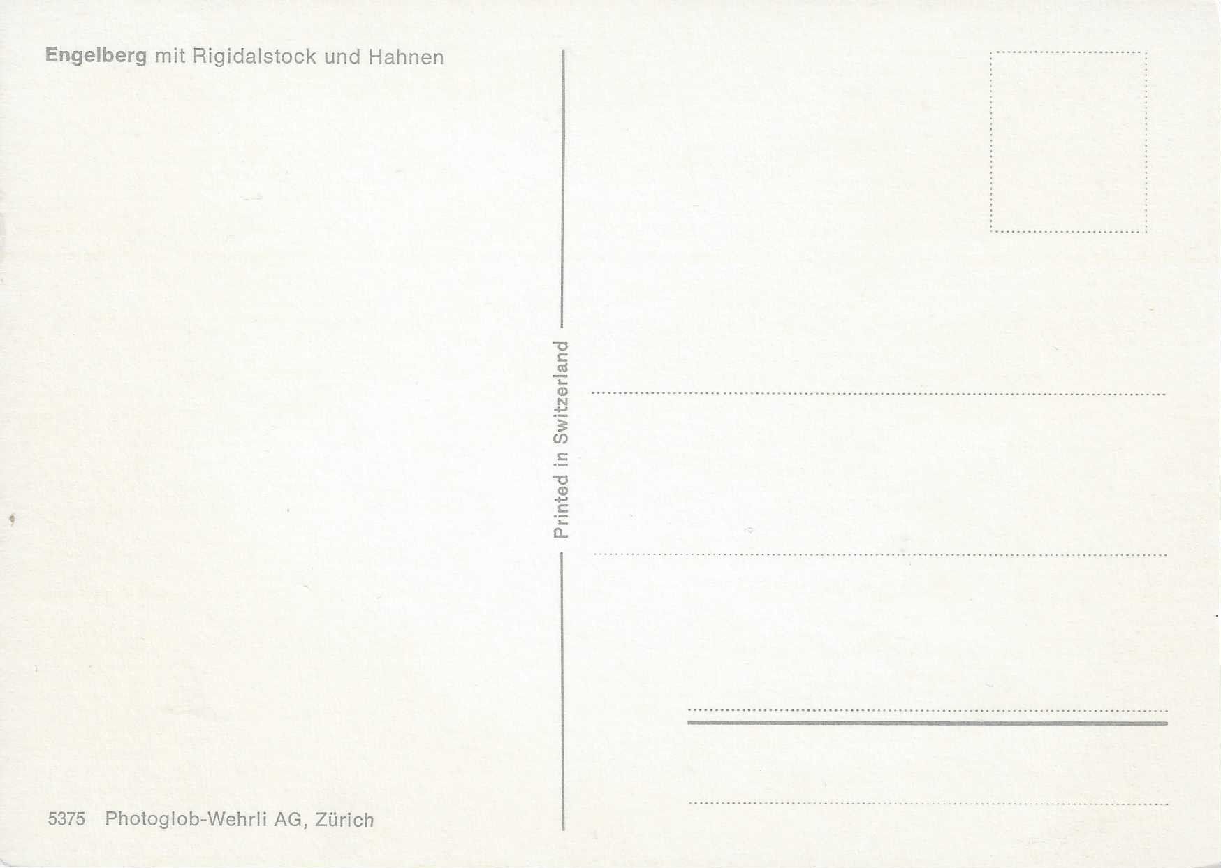 Cartoline postali: Engelberg mit Rigidalstock und Hahnen OW – Nuovo (secondo la descrizione) da Rothrist venduto da Stranglehold 1