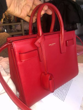 YSL Yves Saint Laurent Sac De Jour Rot Rouge Red Nano