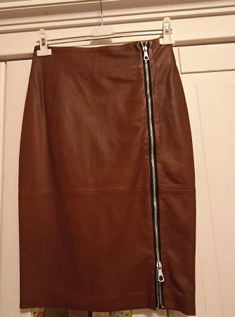 Lederrock SET Gr. 38 Braun Reissverschluss