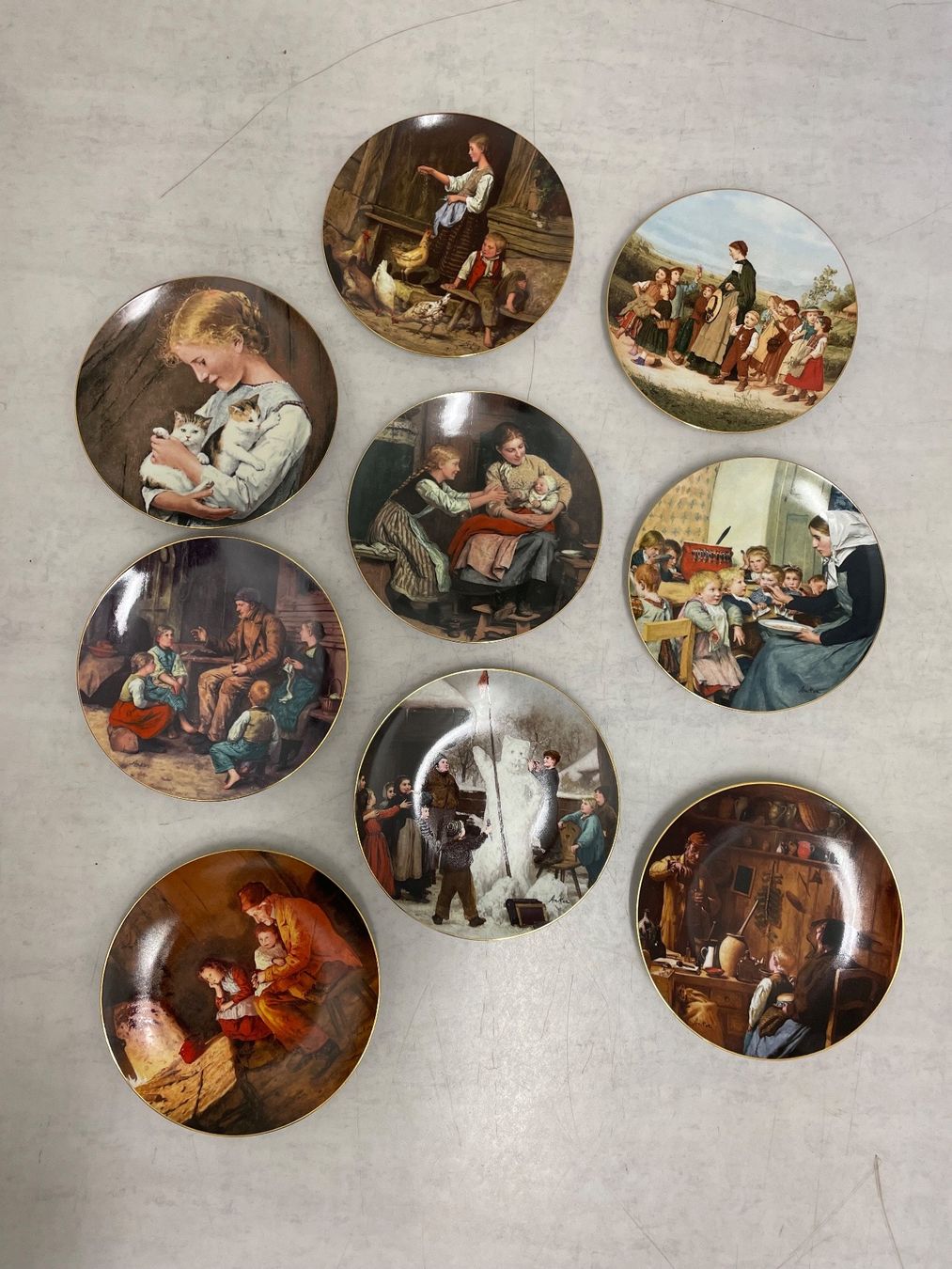 Teller: Schöne Albert Anker Tellerset 9-Teilig – Neu (gemäss Beschreibung) aus Zürich von Facellas