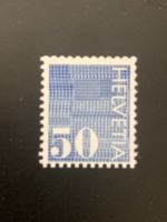 Schweiz 1970 50Rp. Rollenmarke Nummer 4-stellig blau kopfst.