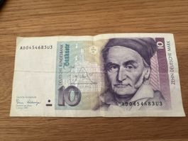 10 Deutsche Mark Banknote Carl Friedrich Gauss 