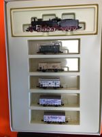 Dampflokomotive und Gueterwagen Set MINITRIX N