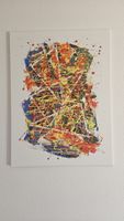 Tableau abstrait moderne, couleurs vives et dynamiques🎨