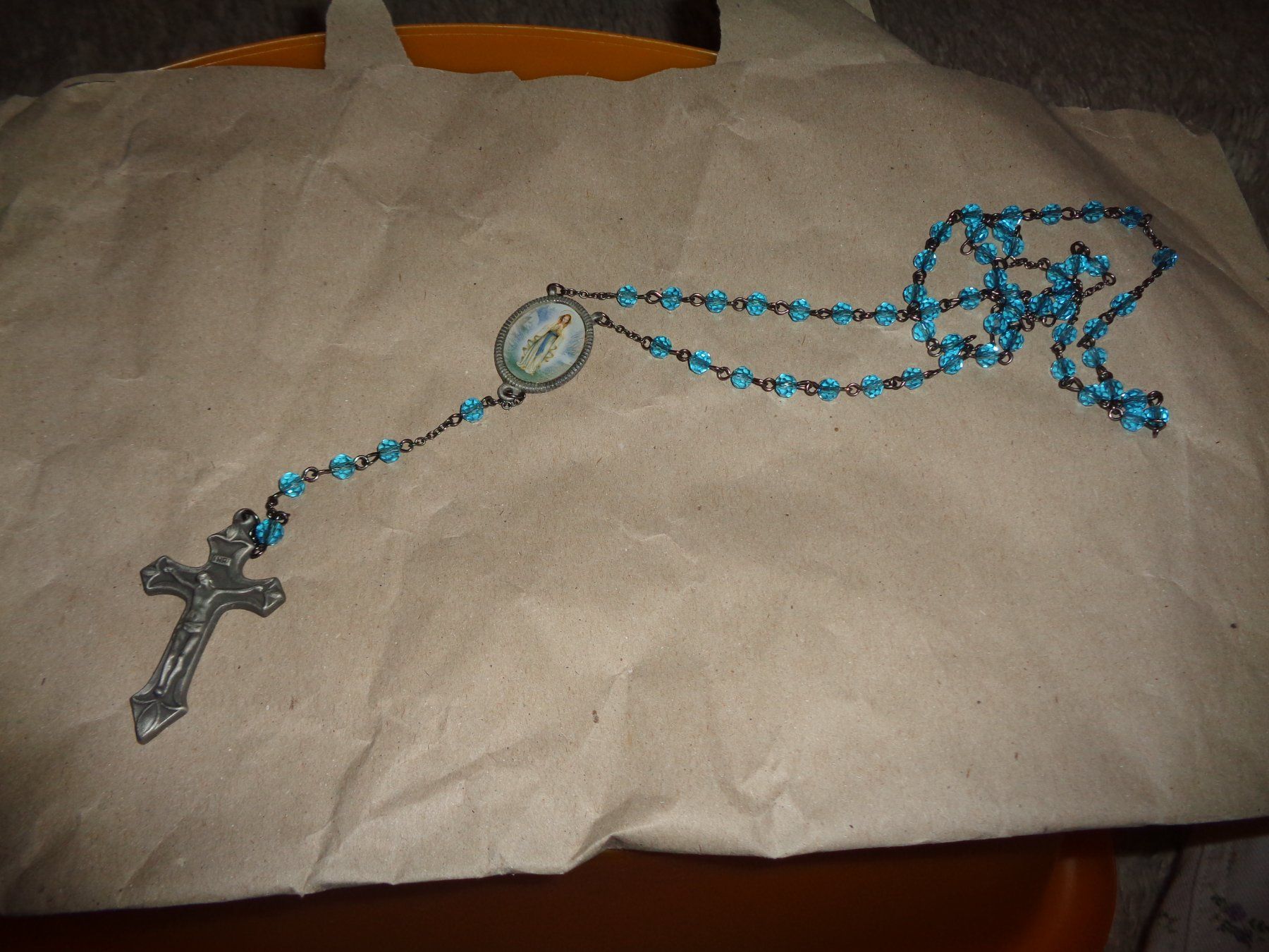 Catenine: *** Religiöse Kette *** / blaue Steine – Usato da Othmarsingen venduto da Leuchtturmlady 3
