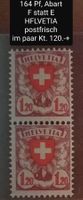MA177) 164 Ab1. Abart HFLVETIA im paar postfrisch Kt. 120.+