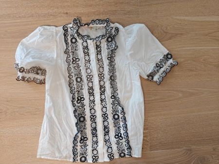 Boden Bluse Stickerei Schwarz-Weiss, Gr. 40 (UK12)
