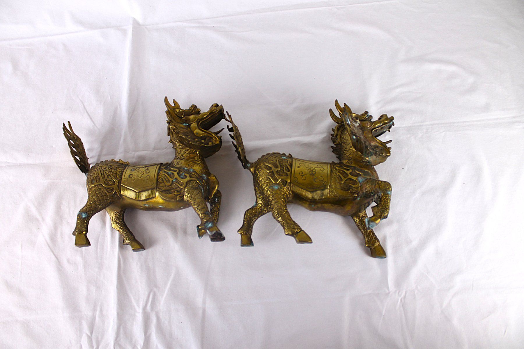 Sculture & Statue: Qilin Paar aus Messing – Usato da Reinach BL venduto da bk_brockireinach 2