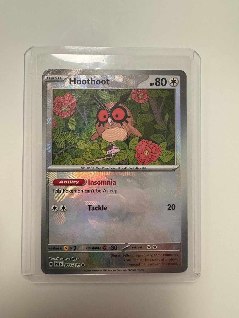 Pokémon Carte collezionabili: Hoothoot | Reverse Holo Masterball | PRE 077/131 | EN – Usato da Spreitenbach venduto da Snacky96
