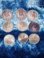 Schweiz/Suisse,  9 x 2 Fr. in Silber/ en Argent/ in Argento