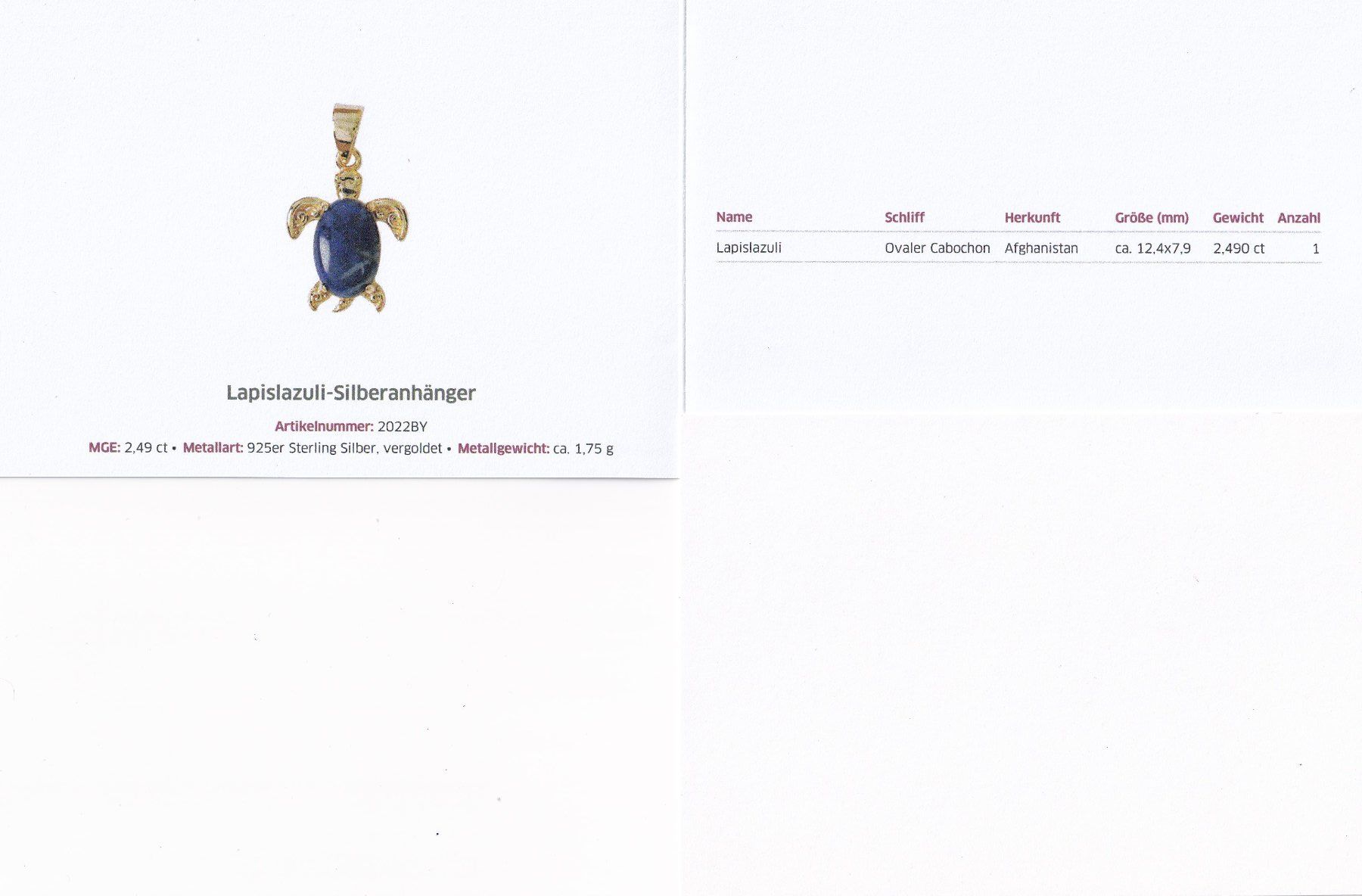 Ciondoli: Echtschmuck: Lapislazuli-Silberanhänger, vergoldet – Nuovo (secondo la descrizione) da Zuchwil venduto da maumauchi 1
