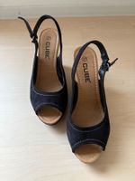 Sandalen Cube Keilabsatz, schwarz Gr.37