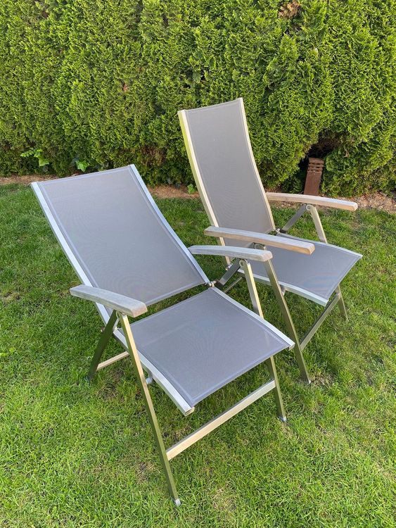 2 x Garten Hochlehner Stühle Edelstahl Marke Zebra Kaufen auf Ricardo