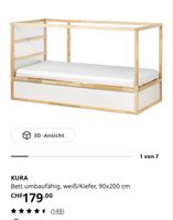 Kura Hochbett Umbaubar inkl Matratze (neuwertig)