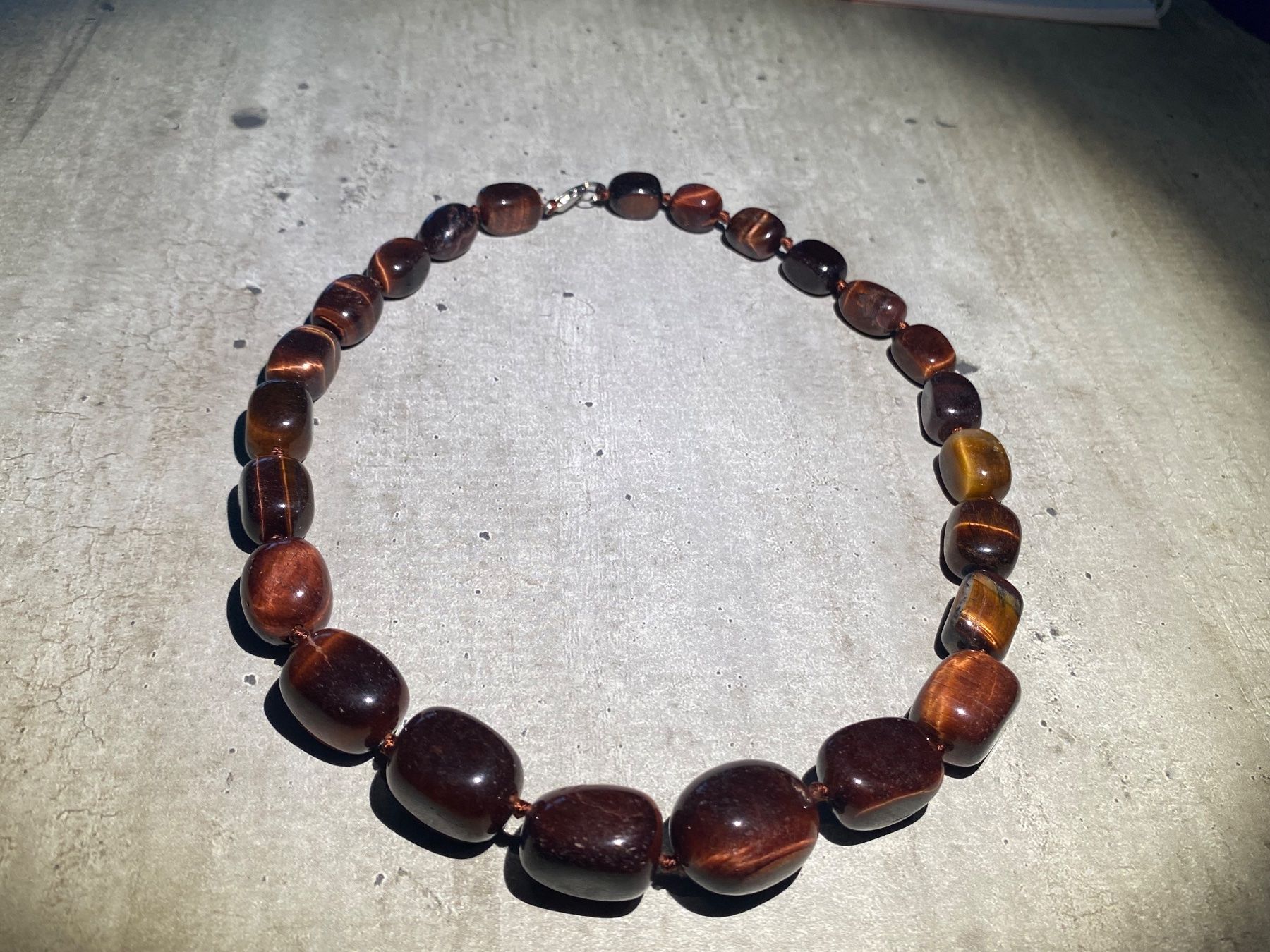 Catenine: Tiger eye   Tigerauge Edelstein Halskette – Nuovo e nell'imballaggio originale da Laax GR venduto da krippenfiguren-laax