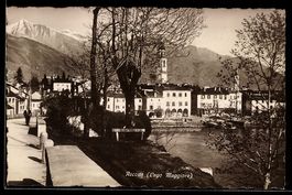 AK Ascona, Lungolago e campanile, Brückenpartie mit Blick zu