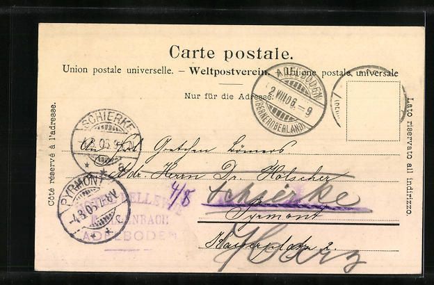Cartoline postali: AK Adelboden, Kirche, 1906 – Usato da Berlin venduto da bartko-reher 1