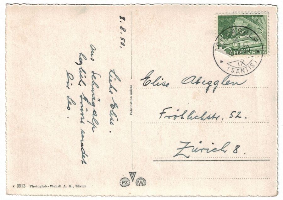Cartoline postali: Säntis-Schwebebahn, gelaufen 1950 – Usato da Frauenfeld venduto da POML 1