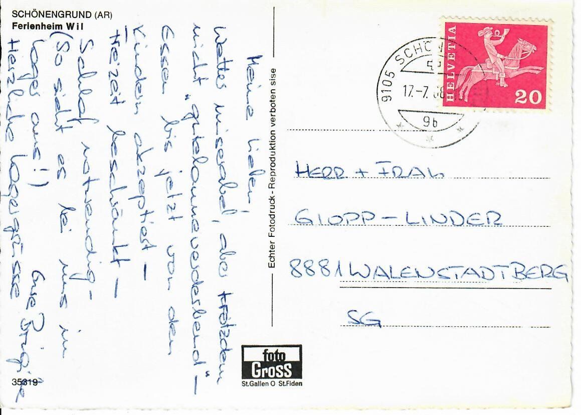 Cartoline postali: Schönengrund – Usato da Hochdorf venduto da Ziegel-16 1