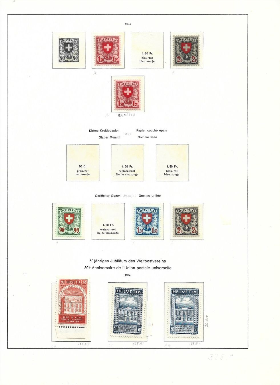 Alle Briefmarken: Type écusson 50e union postale Typ Wappen, 50 Jahre Postunio – Gebraucht aus Delemont von toutdubon11