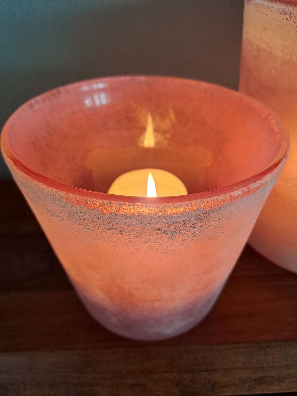 Alle Dekorationen: Windlichter rosa aus massivem gefrostetem Glas, 3-er Set – Gebraucht aus Volketswil von ronbons 4