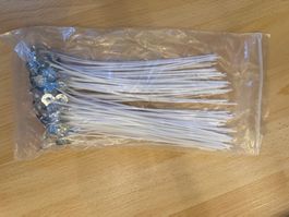90 Kerzendochte mit Metallfuss