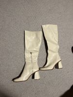 Elegante Winterstiefel in Creme-Weiss, Grösse 40