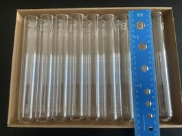 7 grosse Reagenzgläser (20cm) Duran Glas von Schott